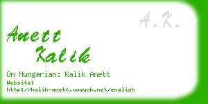 anett kalik business card